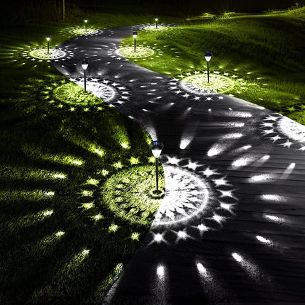 Solar Powered Landscape Lights | 10 Pack | High-Brightness with Mandala Pattern | Fast Charging & Long-Lasting | Weather Resistant | Easy Installation | Outdoor Decorative Lighting for Garden & Pathway