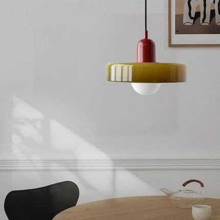 Bauhaus Pendant Light | Vivid Colored Glass | Modern Design | Functional Home Decor | Energy Efficient Lighting for Living Room, Dining Room, Bedroom