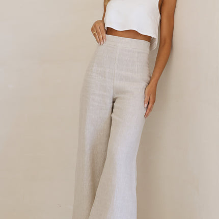 Cropped Tank Top | Thick Straps | Square Neckline | Cotton Linen Blend | White | Standard Sizing Available