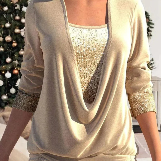 Comfortabele Damesblouse met Glitteraccenten - Visconte