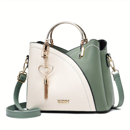 YSL Essential Luxury Leather Shoulder Bag | Vibrant Color Block Design | Stylish Tassel Accents | Spacious Interior