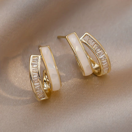 Elegant Zirconia Earrings | Timeless Korean-Inspired Design | Durable & Lightweight | Perfect for Casual or Chic Occasions | Gift-Ready