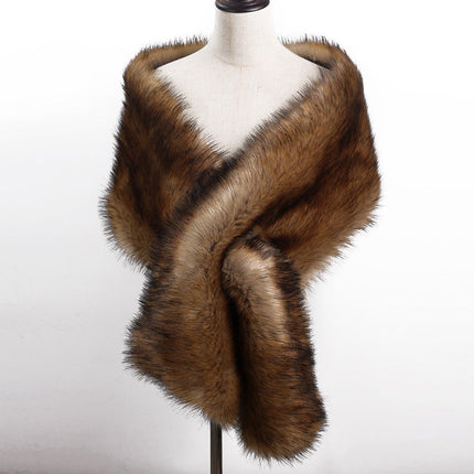 One-Size Plush Faux Fur Shawl | Adjustable Cape | Luxurious & Cozy Wrap | Acrylic Blend | Multiple Colors | Perfect Gift