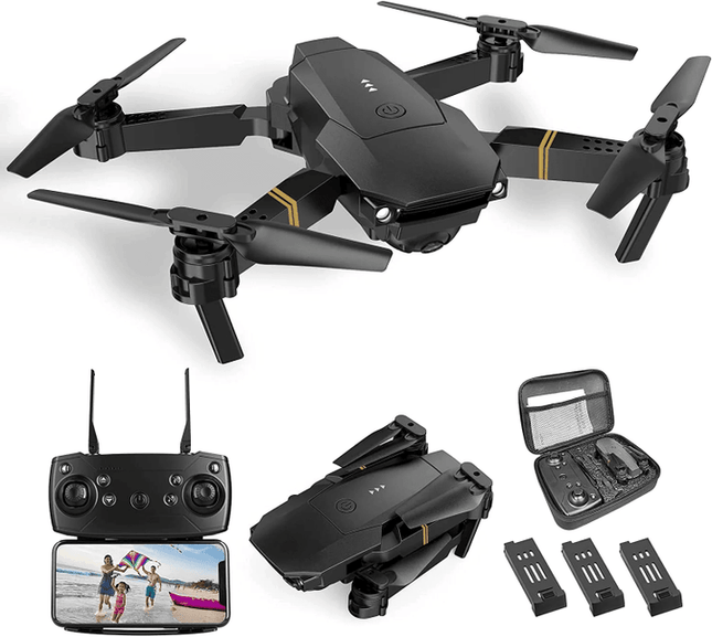 Mini Foldable Drone | UHD Camera | WiFi Smartphone Control | 3 Battery Pro Kit | Headless Mode | 3D Flip | One Key Return | Sleek Design | Noustia