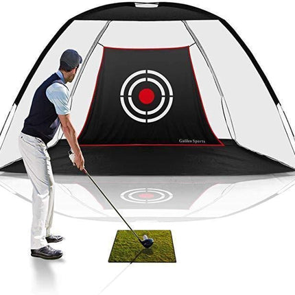 Portable Golf Driving Practice Net | Durable Mesh | Indoor/Outdoor Use | Wide Opening for Easy Ball Capture | Easy 2-Minute Setup | Includes Target for Accurate Practice | Compact Design | Black