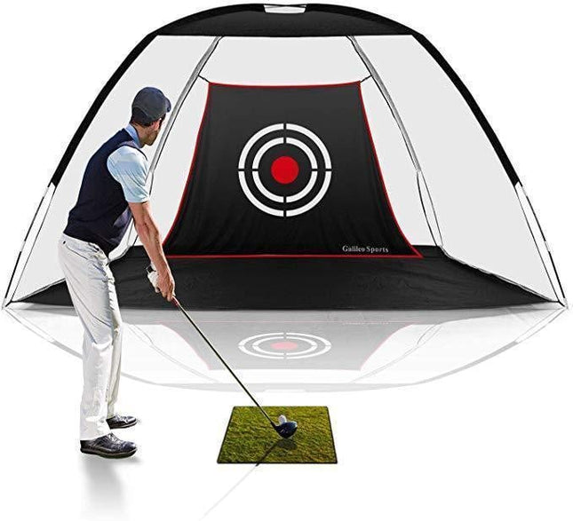 Portable Golf Driving Practice Net | Durable Mesh | Indoor/Outdoor Use | Wide Opening for Easy Ball Capture | Easy 2-Minute Setup | Includes Target for Accurate Practice | Compact Design | Black