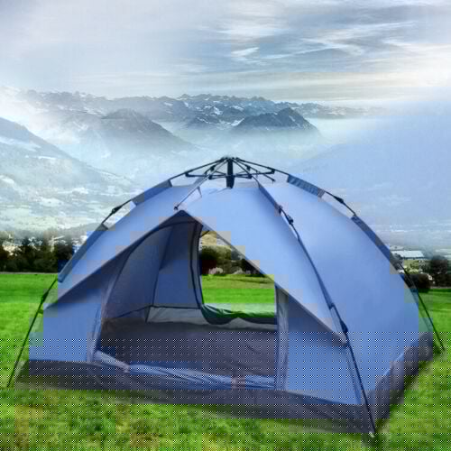 3 Seconds Instant Pop Up Tent | Fast Setup | Waterproof | 3-4 Person Capacity | Portable | Advanced Pre-Assembly Design | Weather Resistant | Lightweight 2.5kg | Dimensions: 200x200x135cm | For Camping & Hiking