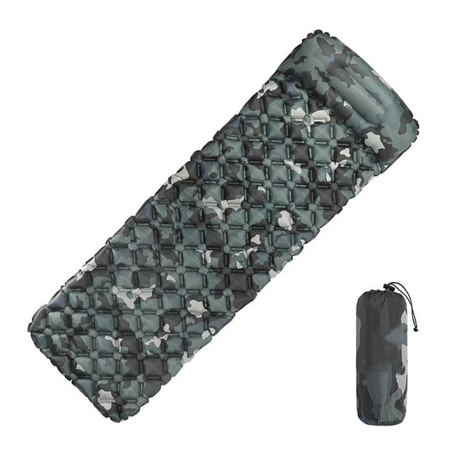 Inflatable Camping Mattress | Compact Sleeping Pad | Ultra Lightweight | Durable Dual-Layered Material | Built-In Pillow | Cold Protection | Maximum Comfort | R-Value 4.2 | Noustia