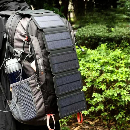Foldable Solar Panel | Portable USB Charger for Outdoor Adventures | 5V 1A Power Bank | Compact & Versatile Design | Solar-Powered Device Charging | Noustia