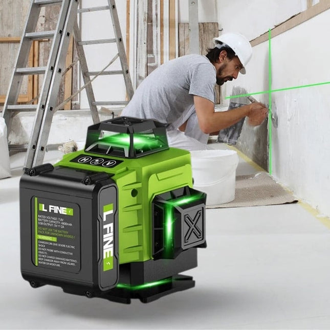 16-Line 4D Laser Level | 360° Coverage | Bluetooth Enabled | Li-ion Battery & Type-C Charging | Self-Leveling | Dust & Water Resistant | Compact Design for Professional Precision | Up to 200ft Range