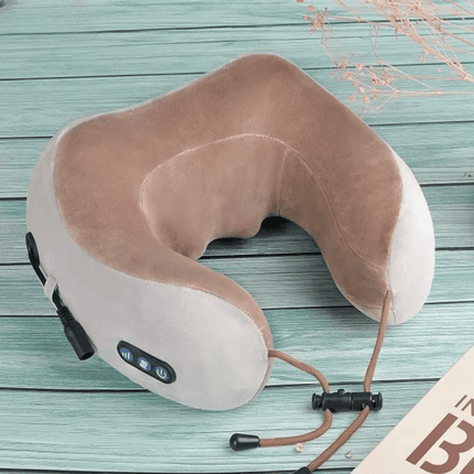 Noustia Neck Relaxation Device | Shiatsu Massage Techniques | Travel-Friendly | USB-Rechargeable | Velvet & Memory Foam | Alleviates Neck & Shoulder Tension | Ergonomic U-Shape | Lightweight & Portable