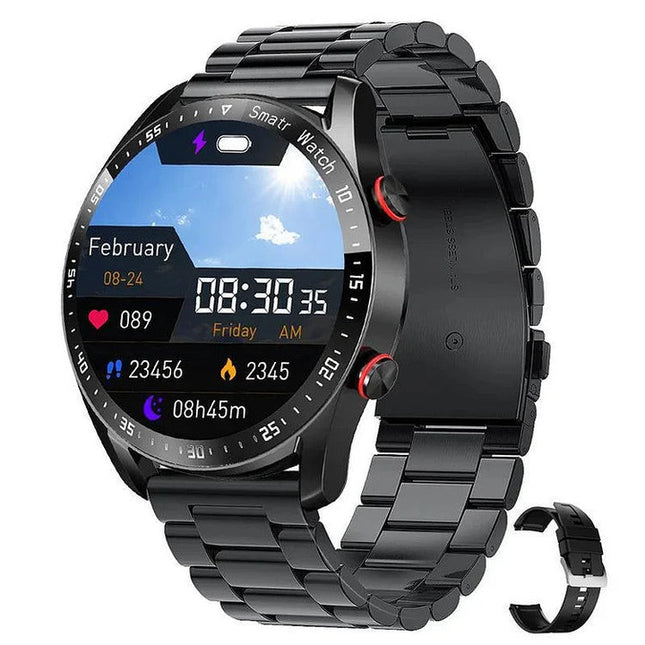 Noustia Fitness Smartwatch | 1.45 Inch Screen | Non-Invasive Health Monitoring | Heart Rate & Blood Sugar Tracking | Blood Pressure & Oxygen Levels | Bluetooth Calls & Music | IP67 Waterproof | Multiple Band Colors