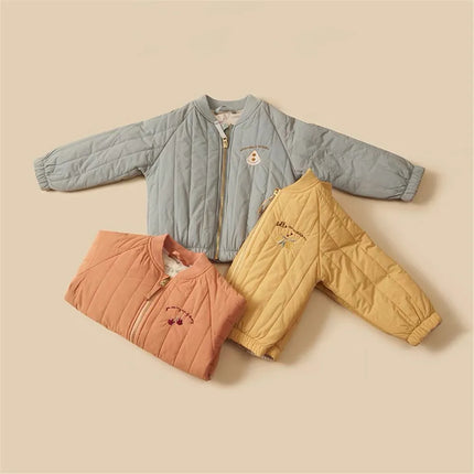 MiniStyle | Embroidered Cotton Jacket for Toddlers | Warm Winter Wear | Vibrant Colors | Snug Fit | Ages 0-3 | Weather-Resistant | Cozy Padded Layer | Ultimate Cold Protection