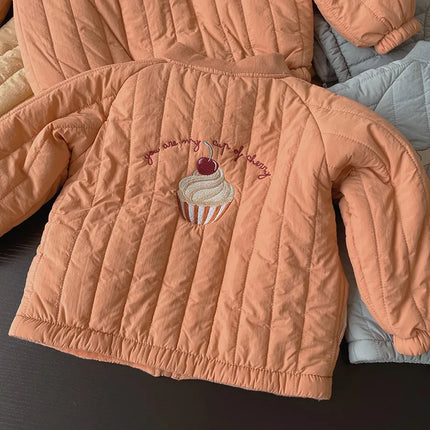 MiniStyle | Embroidered Cotton Jacket for Toddlers | Warm Winter Wear | Vibrant Colors | Snug Fit | Ages 0-3 | Weather-Resistant | Cozy Padded Layer | Ultimate Cold Protection