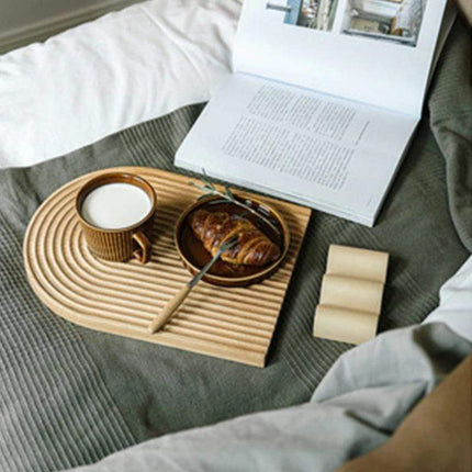 Lumi Natural Beech Wood Serving Board | Cheese Platter | Charcuterie and Baguette Tray | Elegant Kitchen Display | Easy to Clean | Gift for Entertainers | Multiple Shapes & Sizes Available