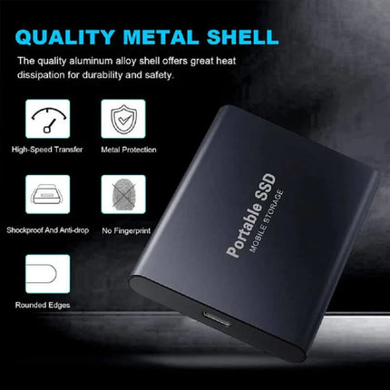 1TB SSD Portable Storage | USB 3.1 Fast Data Transfer | Lightweight & Durable | Type-C Compatibility | Includes OTG Adapters | Suitable for Windows & macOS