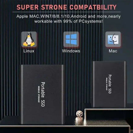 1TB SSD Portable Storage | USB 3.1 Fast Data Transfer | Lightweight & Durable | Type-C Compatibility | Includes OTG Adapters | Suitable for Windows & macOS