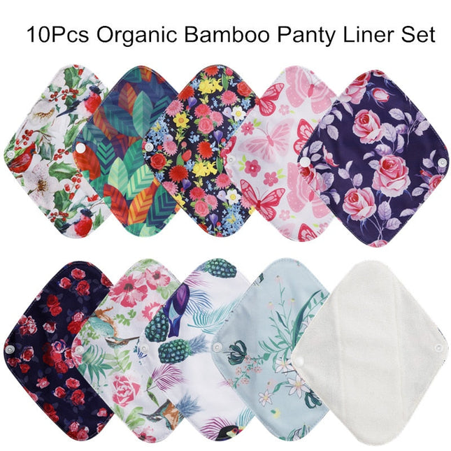 10 Pcs Reusable Panty Liners | Organic | Eco-Friendly | Washable | Absorbent | Leak-Proof | Comfortable | Sustainable | Random Colors | Cost-Effective | Ultra-Soft Material