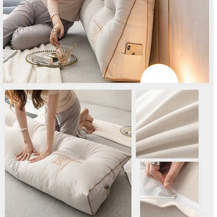 EmbraceNest Large Plush Support Pillow | Rectangular Design | Soft Eco-Friendly Fabric | Versatile Comfort | Ideal for Home Relaxation | 60x50x20 cm | High-Quality Cotton Plush | Premium PP Filling