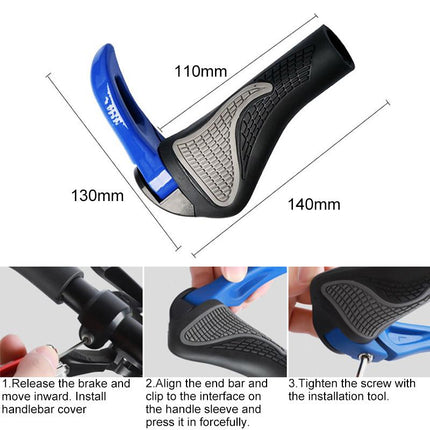Ergonomic Bicycle Grips | Hand & Wrist Comfort | 180° Rotatable Handlebar Ends | Easy Installation | Universal Fit 22.2 mm Diameter | Unisex | Aluminum Alloy | Multiple Colors | 350g