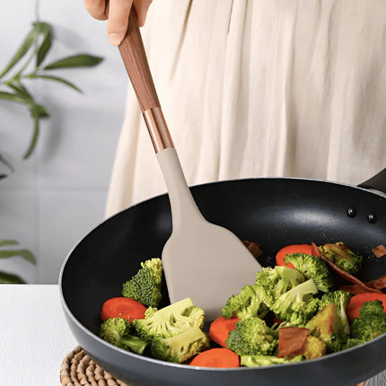 Luxe Silicone Utensils Set | 10 Pieces | Heat-Resistant | Ergonomic Handles | Easy-to-Clean Kitchen Tools | High-Quality Silicone | Stirring, Flipping, Serving | Dishwasher Safe | Modern Cooking Essentials