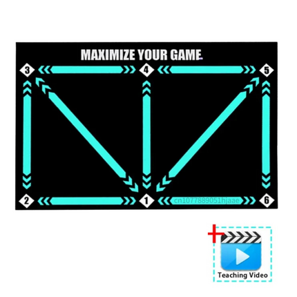 Football Skills Enhancement Mat | 2x2m Training Space | Video Program Included | Indoor Soccer Training Tool | Improve Dribbling, Coordination & Endurance | Ideal for Aspiring Football Players