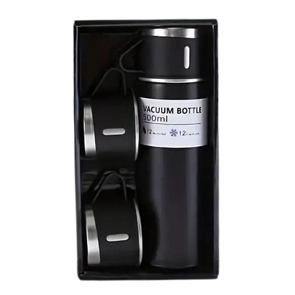 Stainless Steel 500ml Insulated Thermal Mug | Double-Walled Vacuum | 3 in 1 Set | Keeps Drinks Hot or Cold for 12 Hours | Includes Convenient Drinking Cup | Rust-Proof and Leak-Proof Design | Ideal for Travel & Daily Use