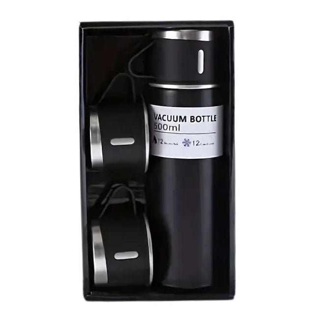 Stainless Steel 500ml Insulated Thermal Mug | Double-Walled Vacuum | 3 in 1 Set | Keeps Drinks Hot or Cold for 12 Hours | Includes Convenient Drinking Cup | Rust-Proof and Leak-Proof Design | Ideal for Travel & Daily Use