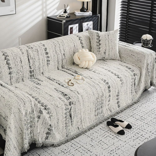 Almond Crest Sofa Protector | Chenille Fabric | Full Coverage Sofa Shield | Neutral Stylish Design | Lounging Comfort | Protects from Pet Fur & Stains | Machine Washable | Fade & Pill Resistant