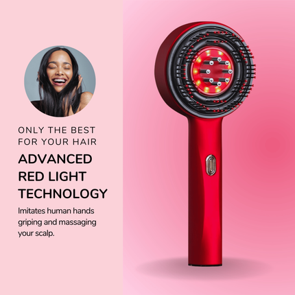 3-in-1 Scalp Massager Comb | Red Light Therapy | Detangling Brush | Head Scratcher | Stress Relief & Improved Hair Vitality | Ergonomic Design | Soothing, Refreshing, Relaxing Modes | Ultimate Scalp Care Tool