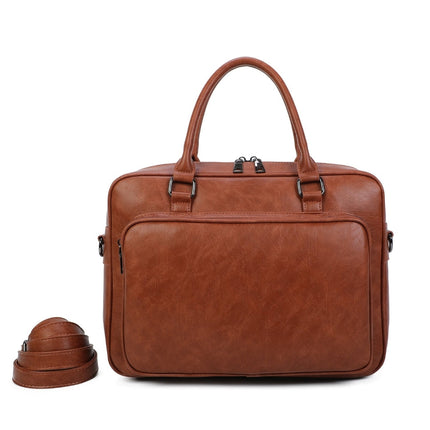 Ines Delaure Polyurethane Laptop Bag | Fits 15.6" | Multiple Compartments | Classic Shoulder Strap | Stylish Colors