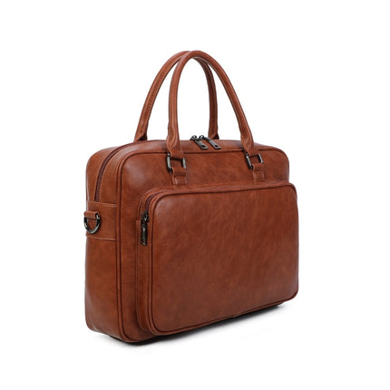 Ines Delaure Polyurethane Laptop Bag | Fits 15.6" | Multiple Compartments | Classic Shoulder Strap | Stylish Colors