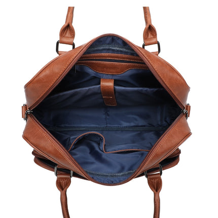 Ines Delaure Polyurethane Laptop Bag | Fits 15.6" | Multiple Compartments | Classic Shoulder Strap | Stylish Colors