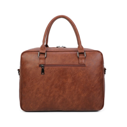 Ines Delaure Polyurethane Laptop Bag | Fits 15.6" | Multiple Compartments | Classic Shoulder Strap | Stylish Colors