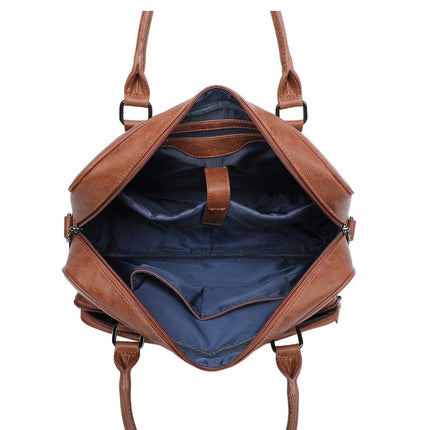 Ines Delaure Polyurethane Laptop Bag | Fits 15.6" | Multiple Compartments | Classic Shoulder Strap | Stylish Colors