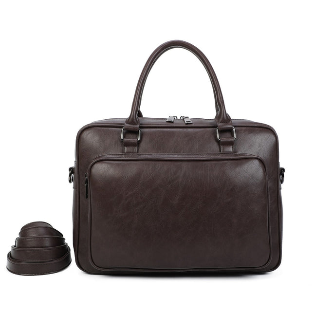 Ines Delaure Polyurethane Laptop Bag | Fits 15.6" | Multiple Compartments | Classic Shoulder Strap | Stylish Colors
