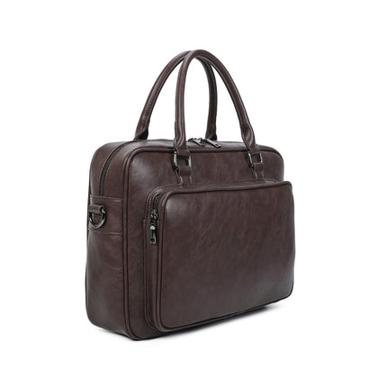 Ines Delaure Polyurethane Laptop Bag | Fits 15.6" | Multiple Compartments | Classic Shoulder Strap | Stylish Colors