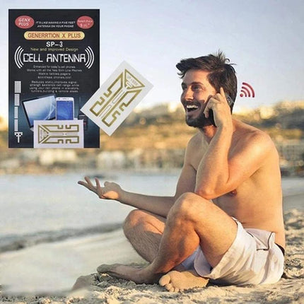 Mobile Phone Signal Booster | Universal Sticker Antenna Enhancer | Gold | Minimize Dropped Calls | Strong Reception in Remote Areas | Compatible with All Phones | 1.5m Antenna Equivalent
