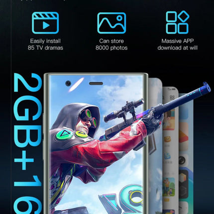 World's Smallest Smartphone | Android 8.1 | 3.0-Inch Screen | 2GB RAM | 16GB Storage | GPS | Bluetooth | WiFi | USB-C | App-Ready Mini Phone