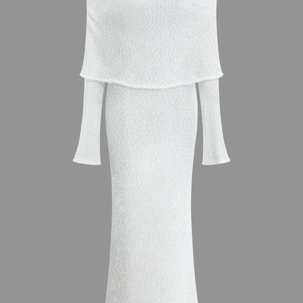 Juliëtte - Off Shoulder Gebreide Maxi Dress - Visconte