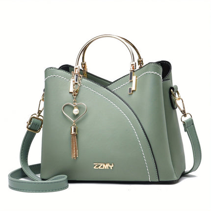 YSL Essential Luxury Leather Shoulder Bag | Vibrant Color Block Design | Stylish Tassel Accents | Spacious Interior
