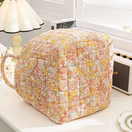 Charming Country-Style Floral Canvas Storage Basket | Organize Essentials with Durable, Lightweight Design | Perfect for Clothes, Shoes, and Accessories | Elegant, Practical Home Addition