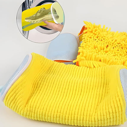 Microfiber Shoe Care Bag | Protects from Water Damage | No Fading or Shrinking | Gentle Cleansing for All Shoe Types | Reusable & Washable | Innovative Shoe Cleaning Accessory with Soft Bristles