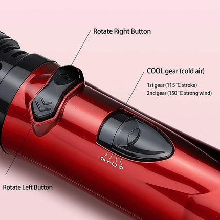 360° Rotating Hair Dryer Brush | Two Interchangeable Brushes | Multi-directional Styling | Adjustable Temperature Settings | Ergonomic Design | Negative Ion Technology | Suitable for Dry and Wet Hair | 1000W