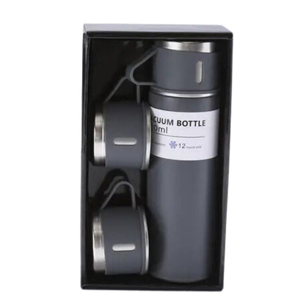 Stainless Steel 500ml Insulated Thermal Mug | Double-Walled Vacuum | 3 in 1 Set | Keeps Drinks Hot or Cold for 12 Hours | Includes Convenient Drinking Cup | Rust-Proof and Leak-Proof Design | Ideal for Travel & Daily Use