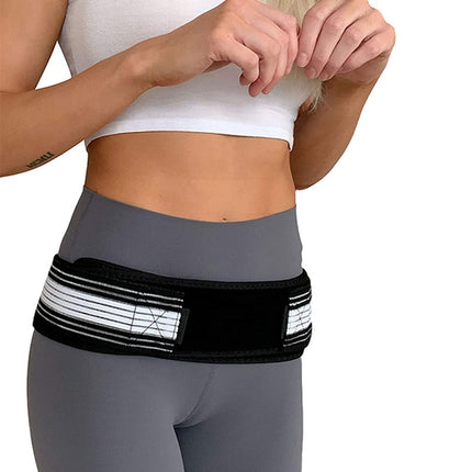 Adjustable Lumbar Compression Belt | Pain Relief for Lower Back, Sciatica & Hips | Durable Neoprene with Anti-Slip Silicone Strips | Breathable Design for Daily Wear | One Size Fits Most | Black