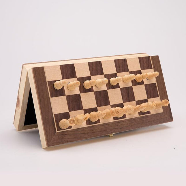 Family Chess Set | Foldable Wooden Board 39cm | Magnetic Pieces | Boosts Creativity & Problem-Solving Skills | Portable & Durable | Educational Brain Exercise | 34x34cm & 39x39cm