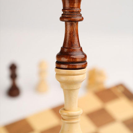 Family Chess Set | Foldable Wooden Board 39cm | Magnetic Pieces | Boosts Creativity & Problem-Solving Skills | Portable & Durable | Educational Brain Exercise | 34x34cm & 39x39cm