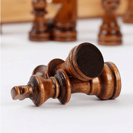 Family Chess Set | Foldable Wooden Board 39cm | Magnetic Pieces | Boosts Creativity & Problem-Solving Skills | Portable & Durable | Educational Brain Exercise | 34x34cm & 39x39cm