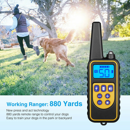 Waterproof Dog Training Collar | Remote Control | Adjustable Levels | 3 Training Modes | 800m Range | Noustia | Anti-Bark | Rechargeable | Suitable for All Dogs | Shock Vibration Sound